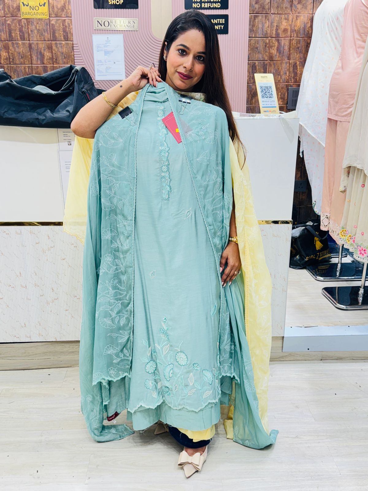 Floral Embroidered Cotton Unstitched Suit Set