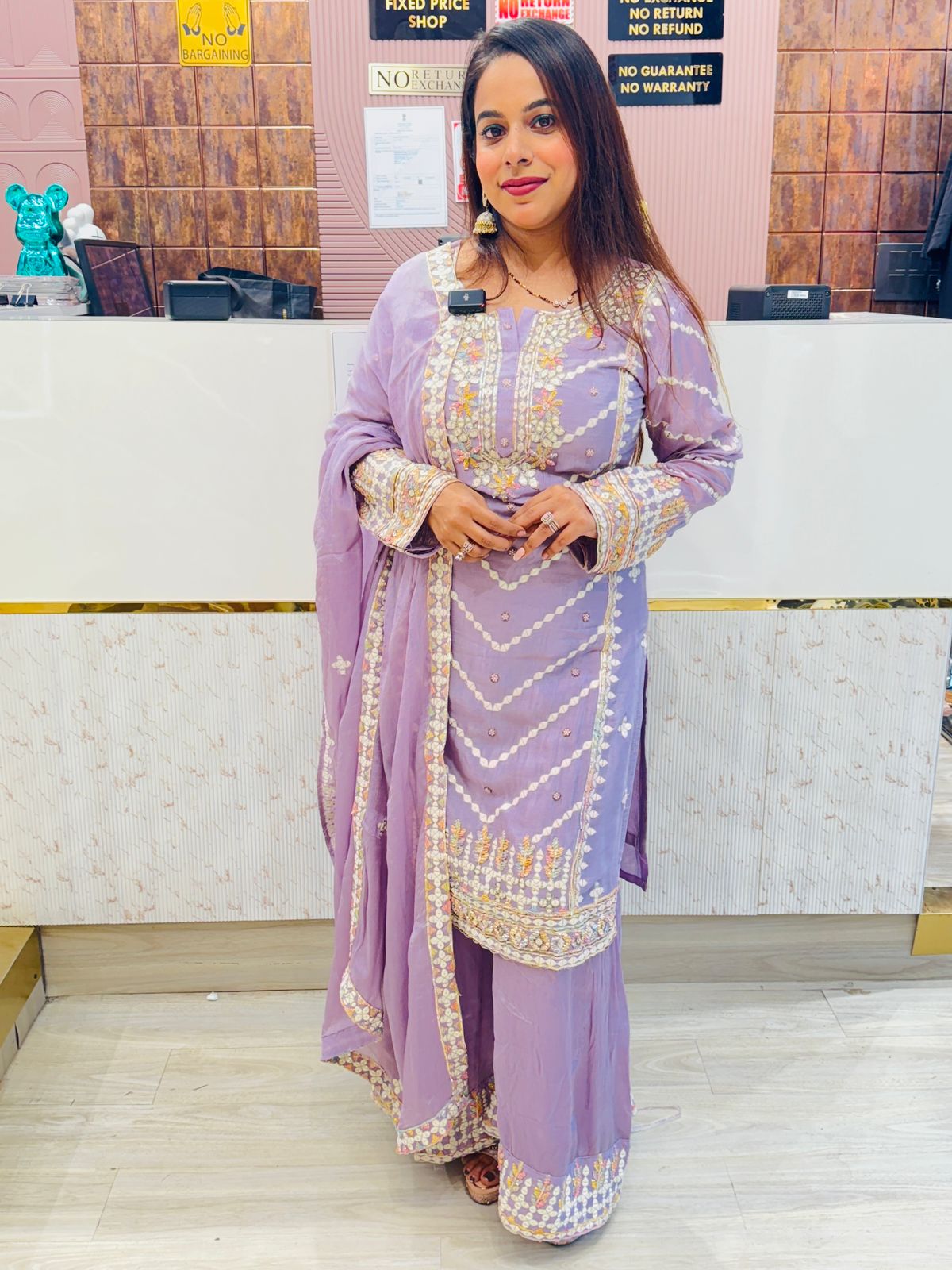 Lavender Dream Embroidered Sharara Set